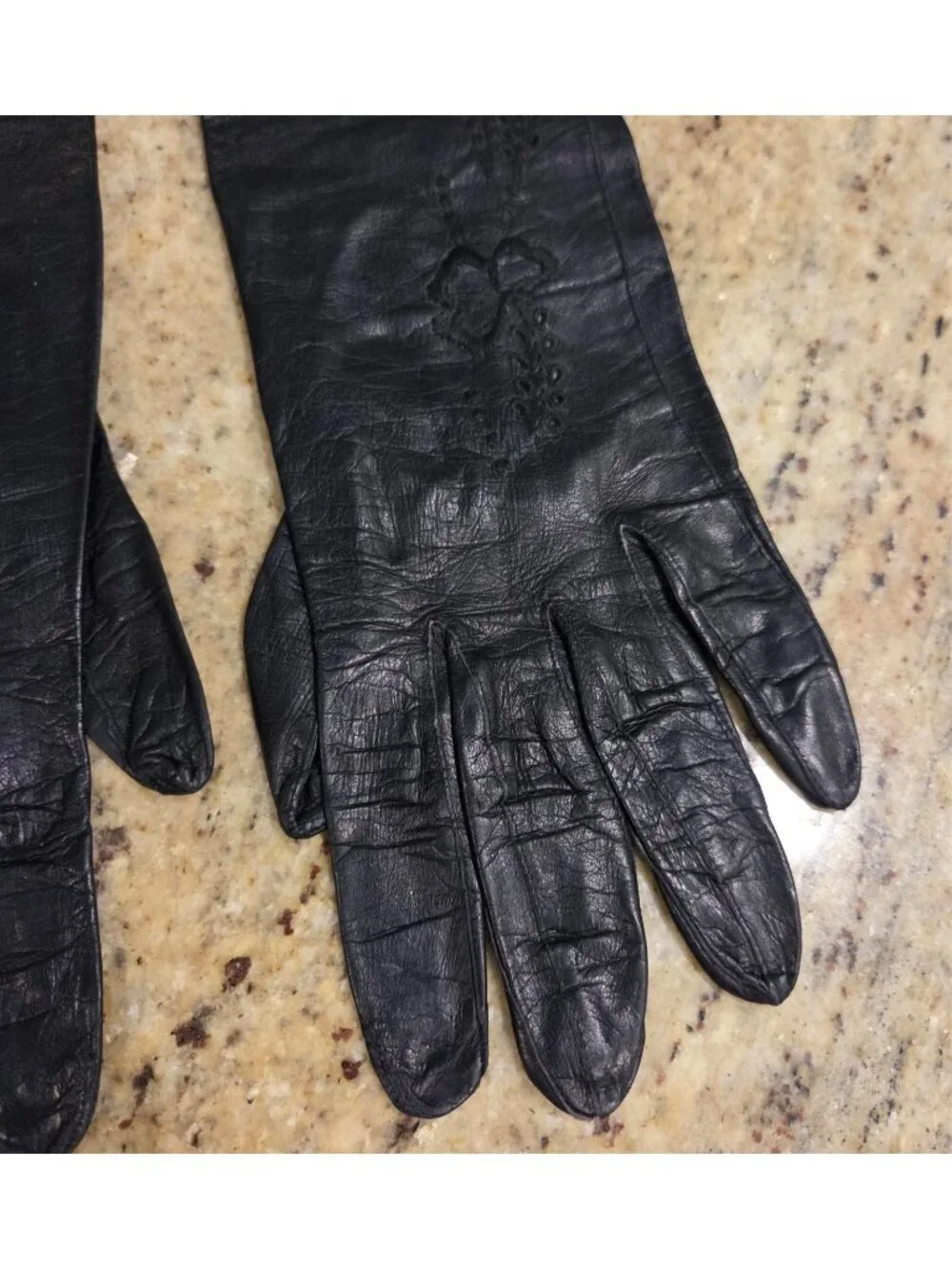 Vintage Womens Size S Black Leather Formal 12